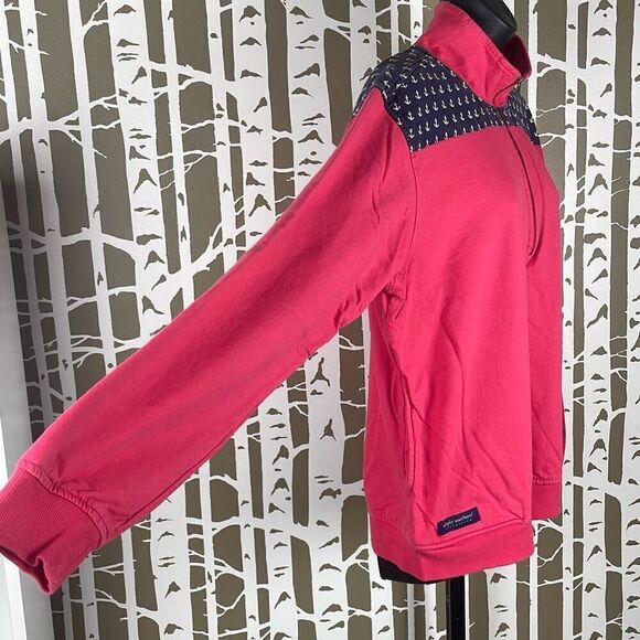 Simply Southern Anchor Print Zip Neck Sweatshirt L - Picture 3 of 9